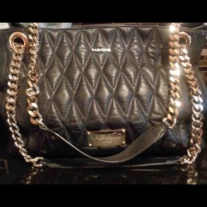 Mario Valentino Quilted Leather Chain Shoulder Bag